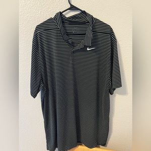 Black and White Striped Nike Polo XXL